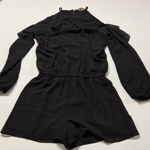 Michael Kors Chic Black Long Sleeve Romper